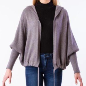 Kerisma Dolman  Drawstring Hooded Cropped Cardigan